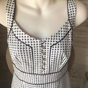 Brown and Cream Poka-dot Dress